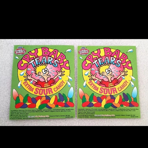 2 Dubble Bubble Cry Baby X Sour Candy Machine Vending Display Card 2000s NOS NEW - Picture 3 of 6